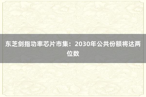 东芝剑指功率芯片市集：2030年公共份额将达两位数