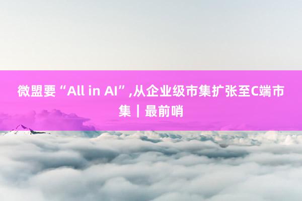 微盟要“All in AI”,从企业级市集扩张至C端市集｜最前哨