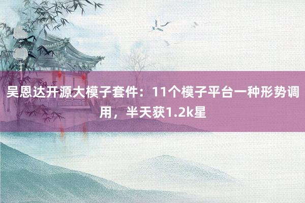 吴恩达开源大模子套件：11个模子平台一种形势调用，半天获1.2k星