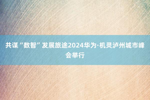 共谋“数智”发展旅途2024华为·机灵泸州城市峰会举行