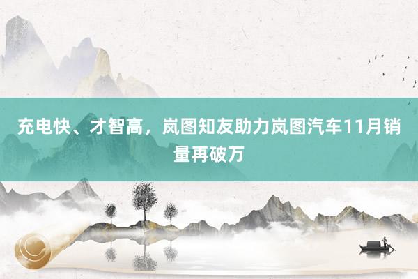 充电快、才智高，岚图知友助力岚图汽车11月销量再破万