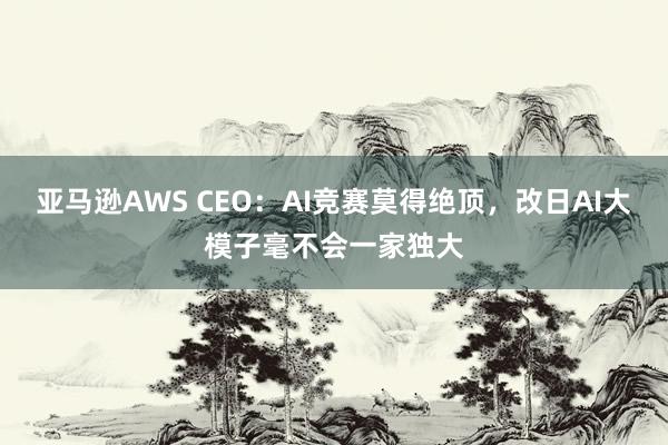 亚马逊AWS CEO：AI竞赛莫得绝顶，改日AI大模子毫不会一家独大