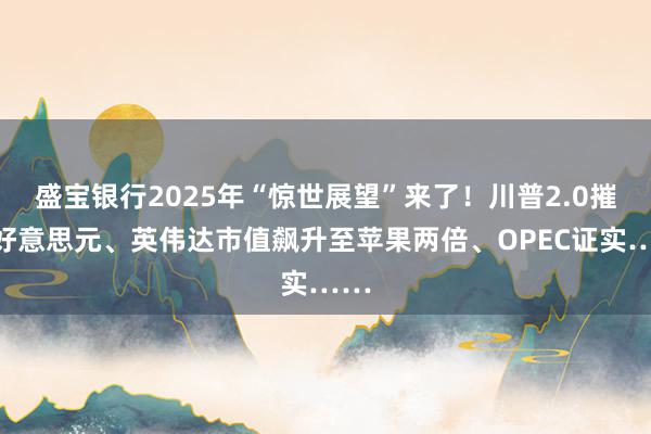 盛宝银行2025年“惊世展望”来了！川普2.0摧折好意思元、英伟达市值飙升至苹果两倍、OPEC证实……