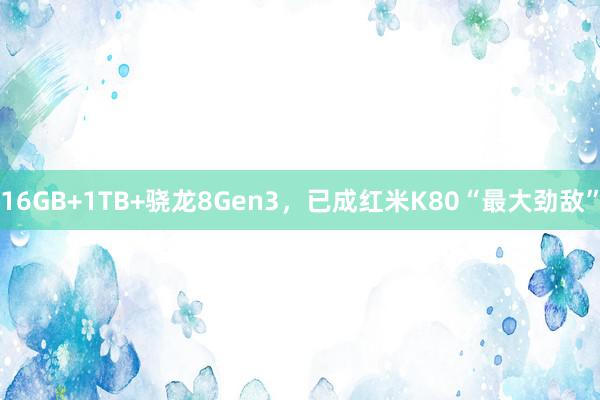 16GB+1TB+骁龙8Gen3，已成红米K80“最大劲敌”