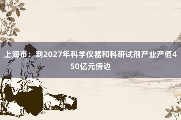 上海市：到2027年科学仪器和科研试剂产业产值450亿元傍边