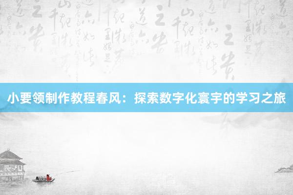 小要领制作教程春风：探索数字化寰宇的学习之旅