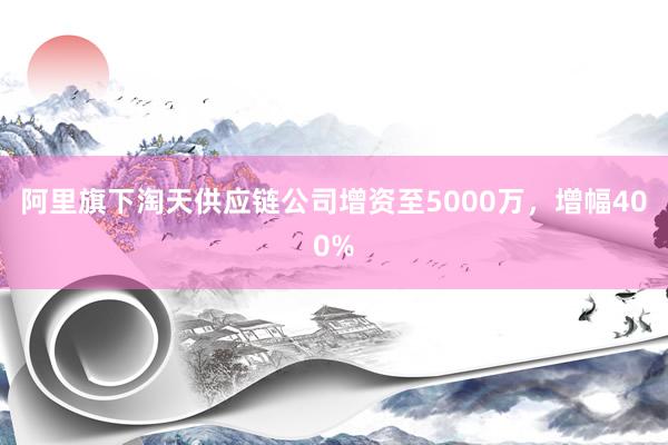 阿里旗下淘天供应链公司增资至5000万，增幅400%