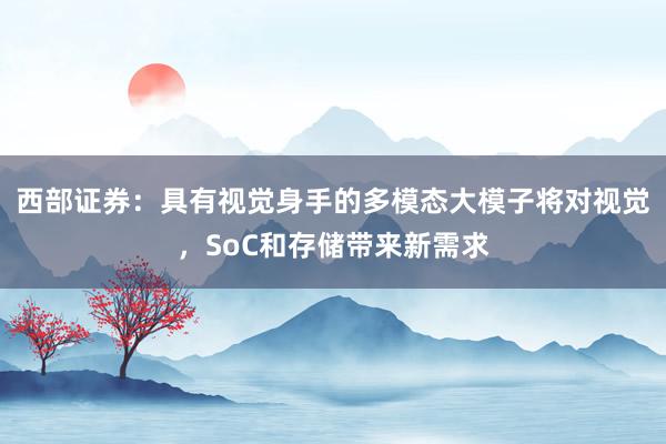 西部证券：具有视觉身手的多模态大模子将对视觉，SoC和存储带来新需求