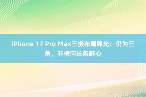 iPhone 17 Pro Max三摄布局曝光：仍为三角，非横向长条野心