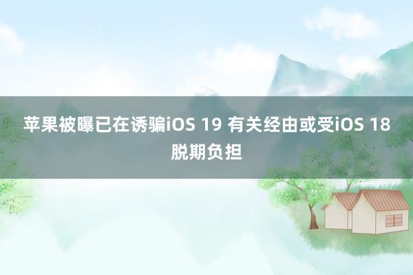 苹果被曝已在诱骗iOS 19 有关经由或受iOS 18脱期负担