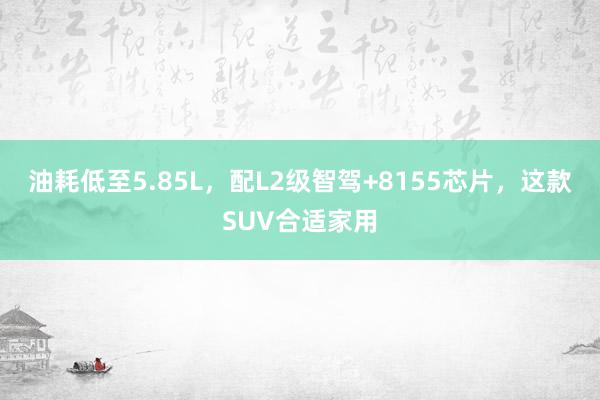 油耗低至5.85L，配L2级智驾+8155芯片，这款SUV合适家用