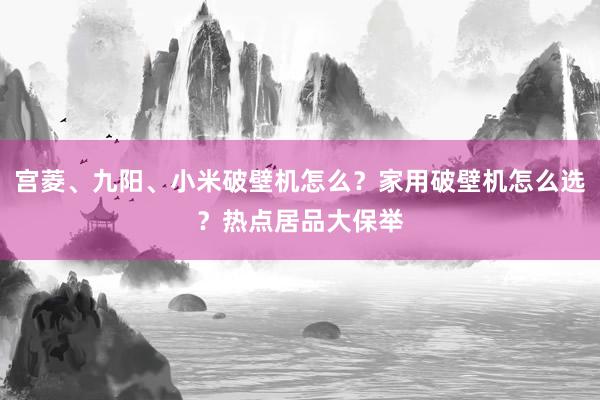 宫菱、九阳、小米破壁机怎么？家用破壁机怎么选？热点居品大保举