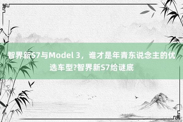 智界新S7与Model 3，谁才是年青东说念主的优选车型?智界新S7给谜底