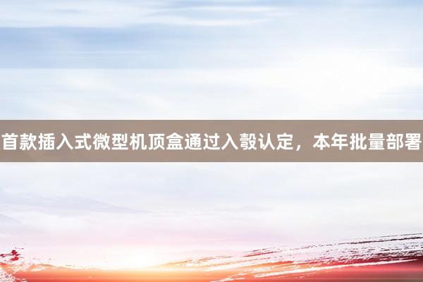 首款插入式微型机顶盒通过入彀认定，本年批量部署