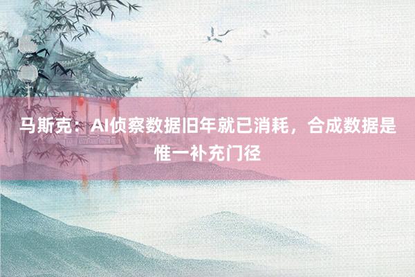 马斯克：AI侦察数据旧年就已消耗，合成数据是惟一补充门径