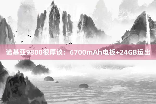 诺基亚9800很厚谈：6700mAh电板+24GB运出