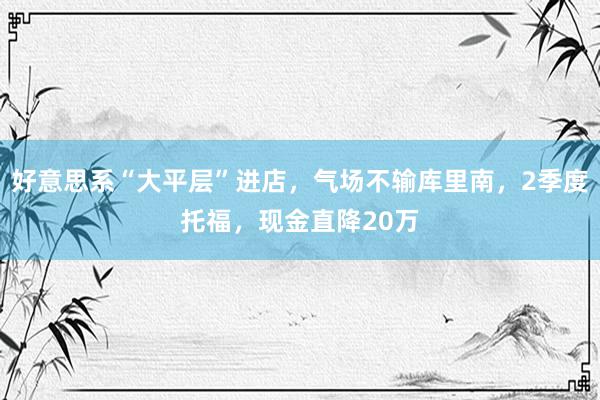 好意思系“大平层”进店，气场不输库里南，2季度托福，现金直降20万