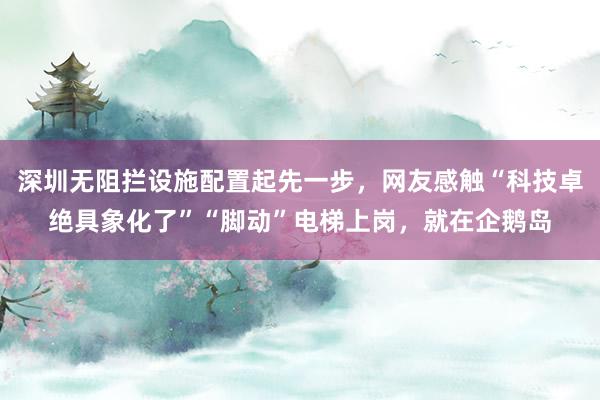 深圳无阻拦设施配置起先一步，网友感触“科技卓绝具象化了”“脚动”电梯上岗，就在企鹅岛