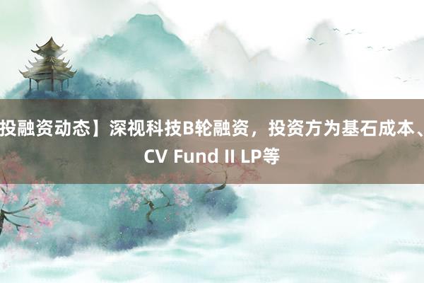 【投融资动态】深视科技B轮融资，投资方为基石成本、CCV Fund II LP等