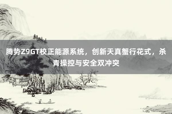 腾势Z9GT校正能源系统，创新天真蟹行花式，杀青操控与安全双冲突