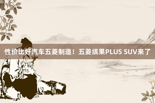 性价比好汽车五菱制造！五菱缤果PLUS SUV来了