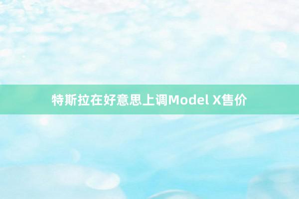 特斯拉在好意思上调Model X售价