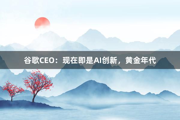 谷歌CEO：现在即是AI创新，黄金年代